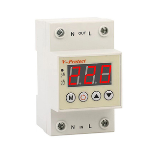 60A 80A Din Rail 230V Dual Display Adjustable Over and Under Voltage Protective Device Protector Relay